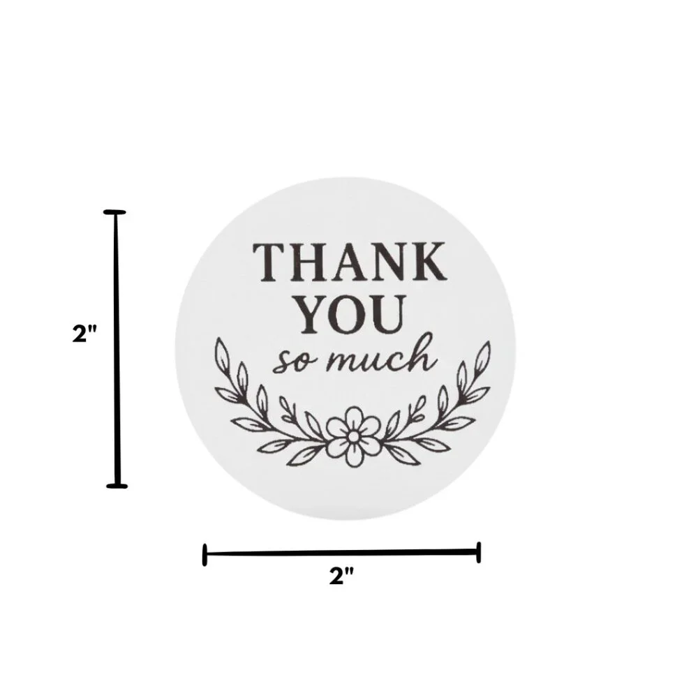 200 White 2inch Thank You Stickers Matte Small Business Reseller Gift Supplies